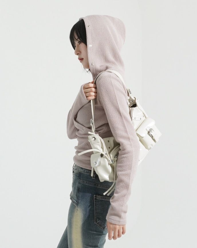 Wrap hooded crop top