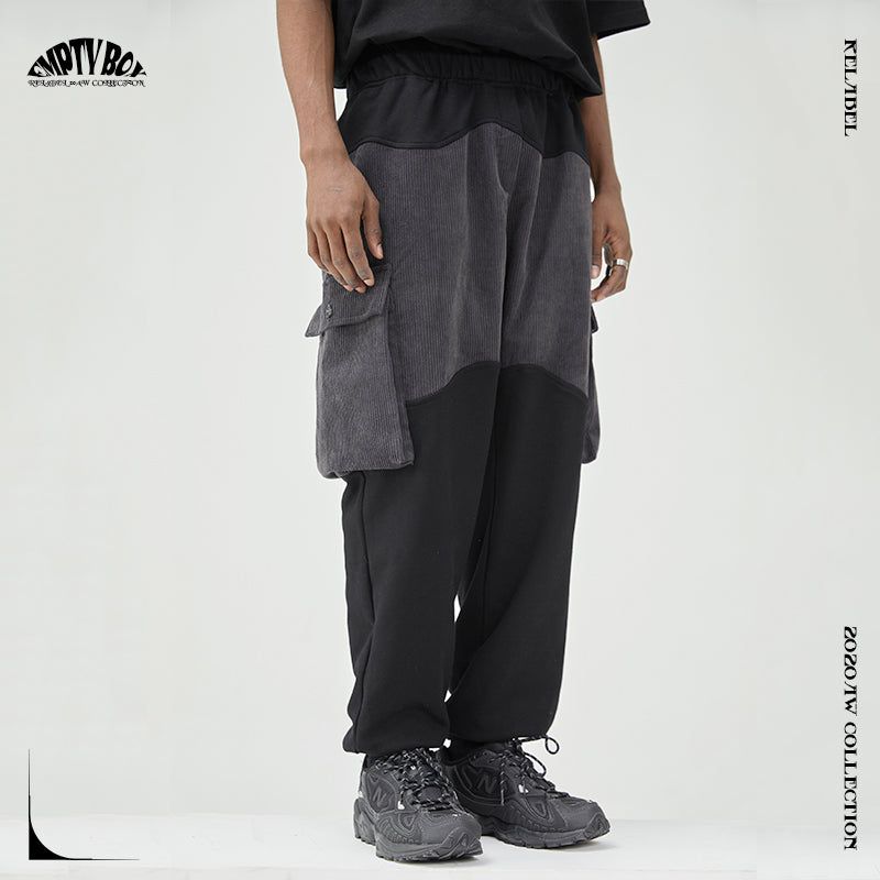 RELABEL Oversized Corduroy Sweatpants with 3D Pockets