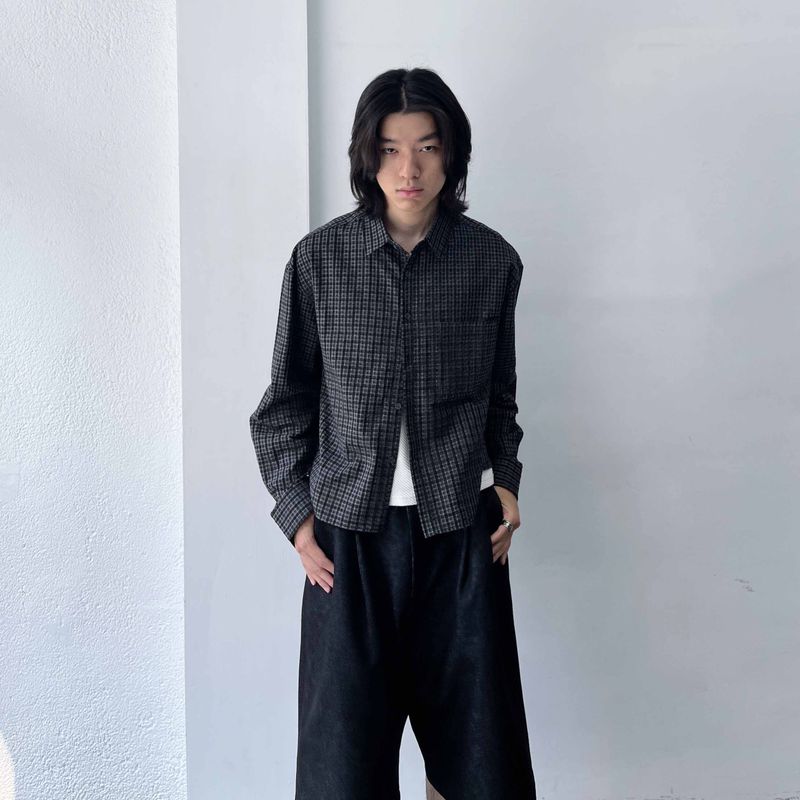 Relaxed Pocketless Check Shirt
