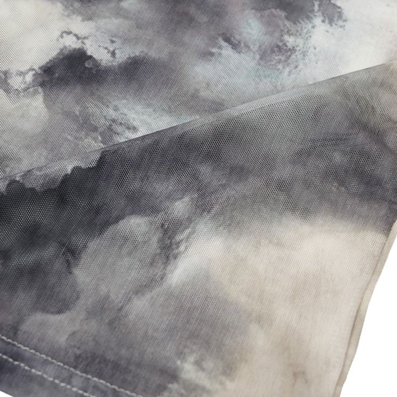marble high neck sheer tops