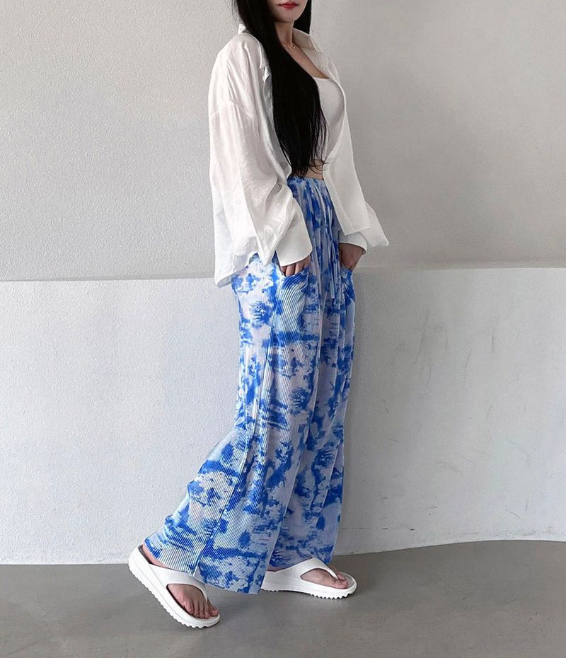 [Made] Printed Pleats Pants (2 colors)