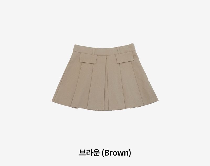 Nero pocket pleats skirt
