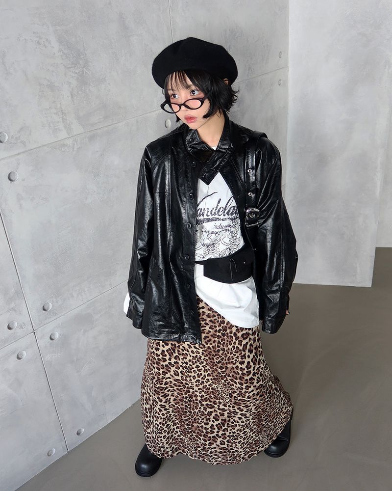 Delight-J（ディライトジェイ）の「Glossy Leather Safari Half Jacket（Jackets/Outerwear）」