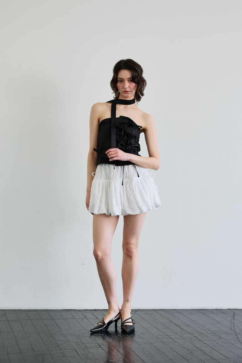 ELFIN SCARF TOP / BLACK
