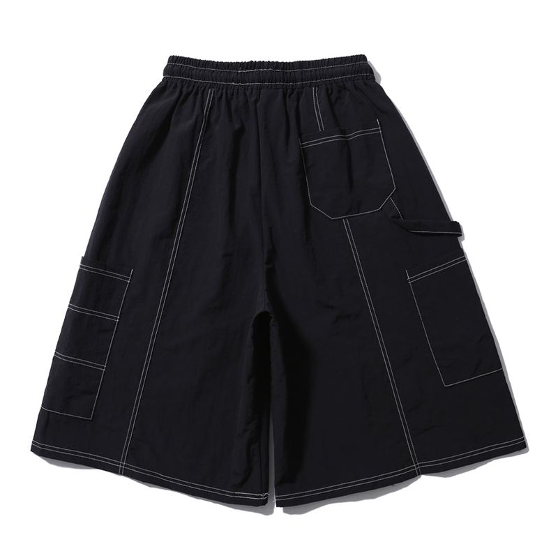 CARPENTER STITCH CAPRI PANTS BLACK