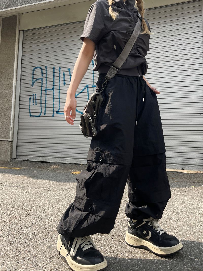 Summer nylon balloon double cargo pants