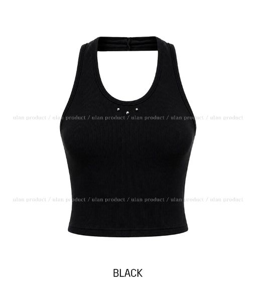Betty Studded Crop Halter Sleeveless