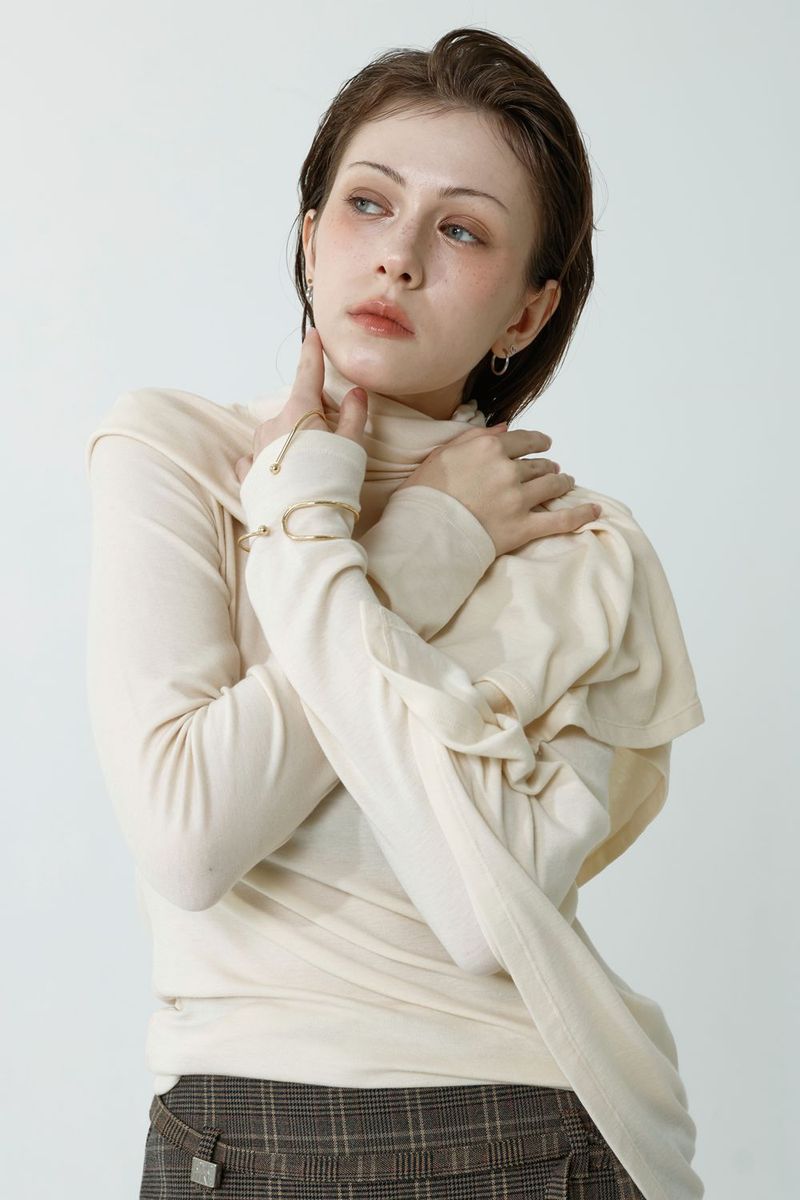 CAPE T-SHIRT COMBI SETUP_IVORY