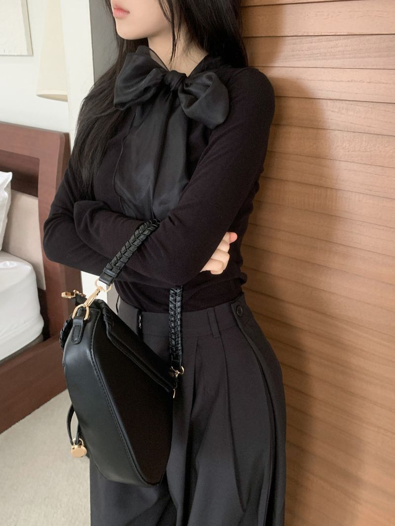 Tilly Tie Scarf Long Sleeve Top
