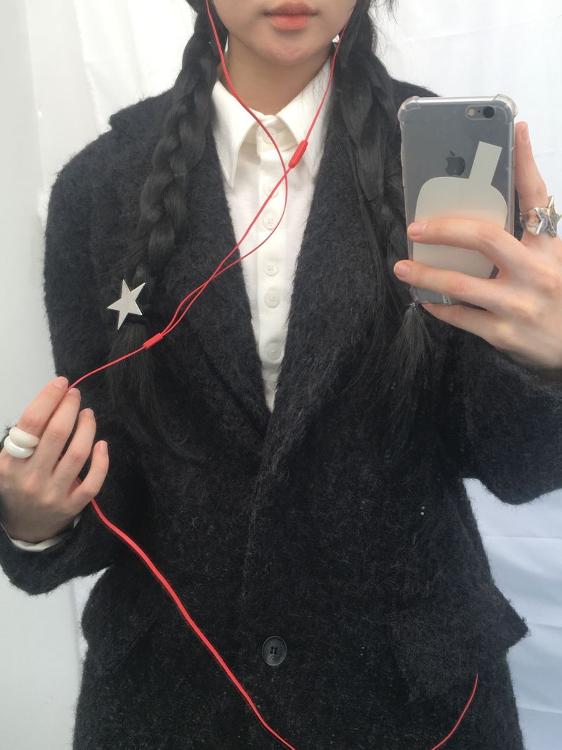 Hairy cream jacket