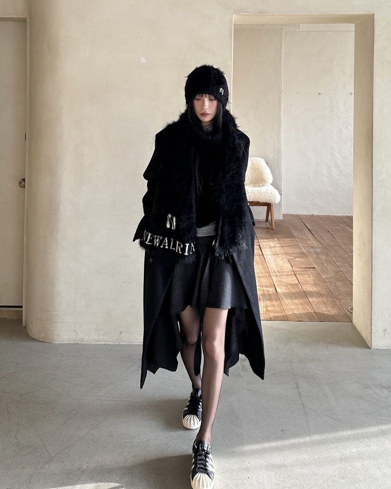 NEWALRIN Classic Long Wool Coat & Vest Set