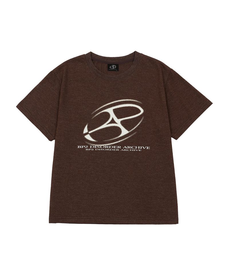 Big Graphic Logo Crop Tee Brown