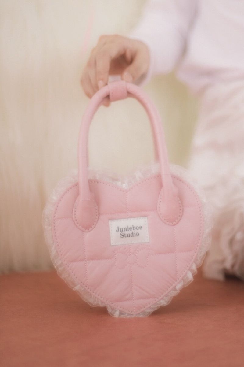 Junie Lace Heart Bag ( Pink )