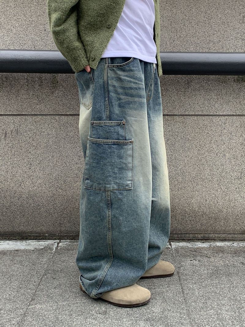 Rivet Double Cargo Brush Banding Denim