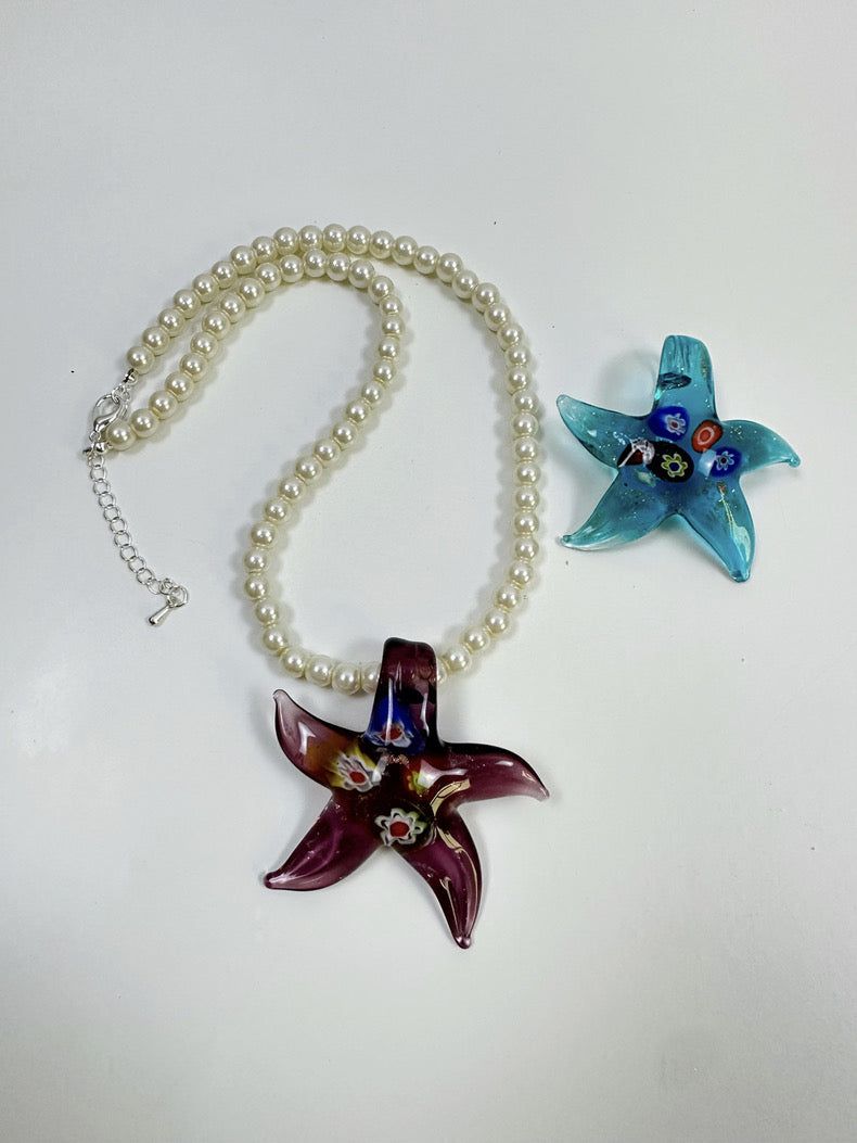 Vintage starfish pearl necklace