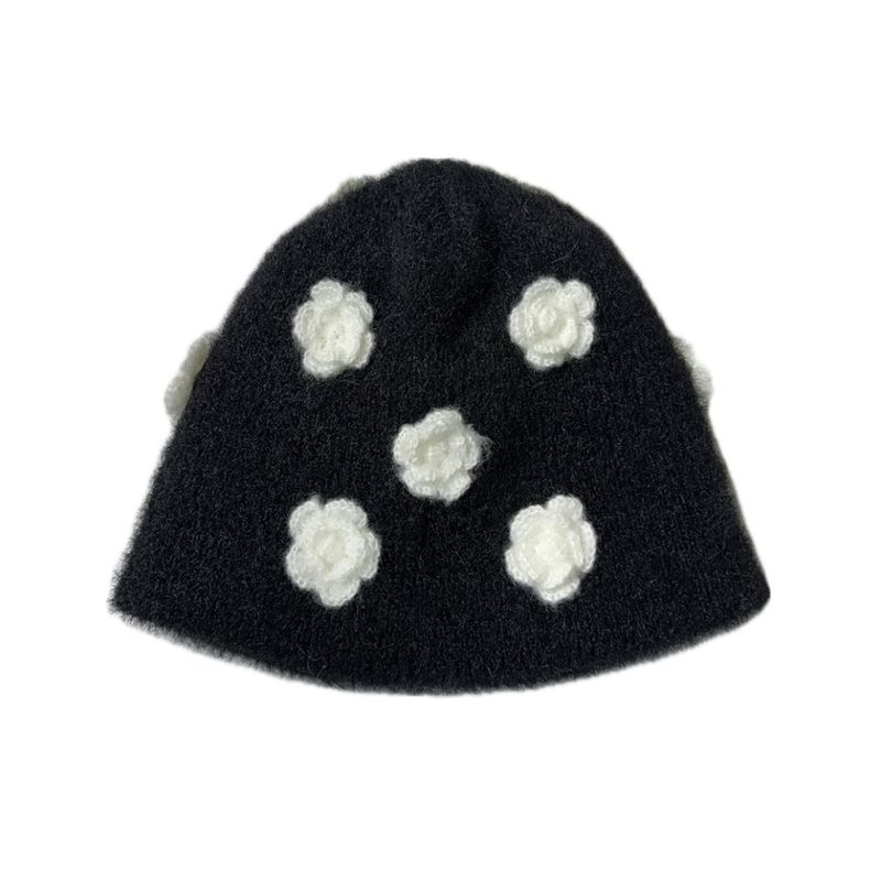 flower beanie (black)