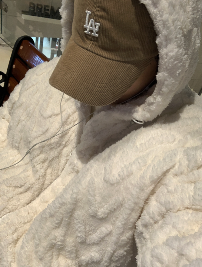 Nechis Cable Mink Fur Overfit Hooded Padding