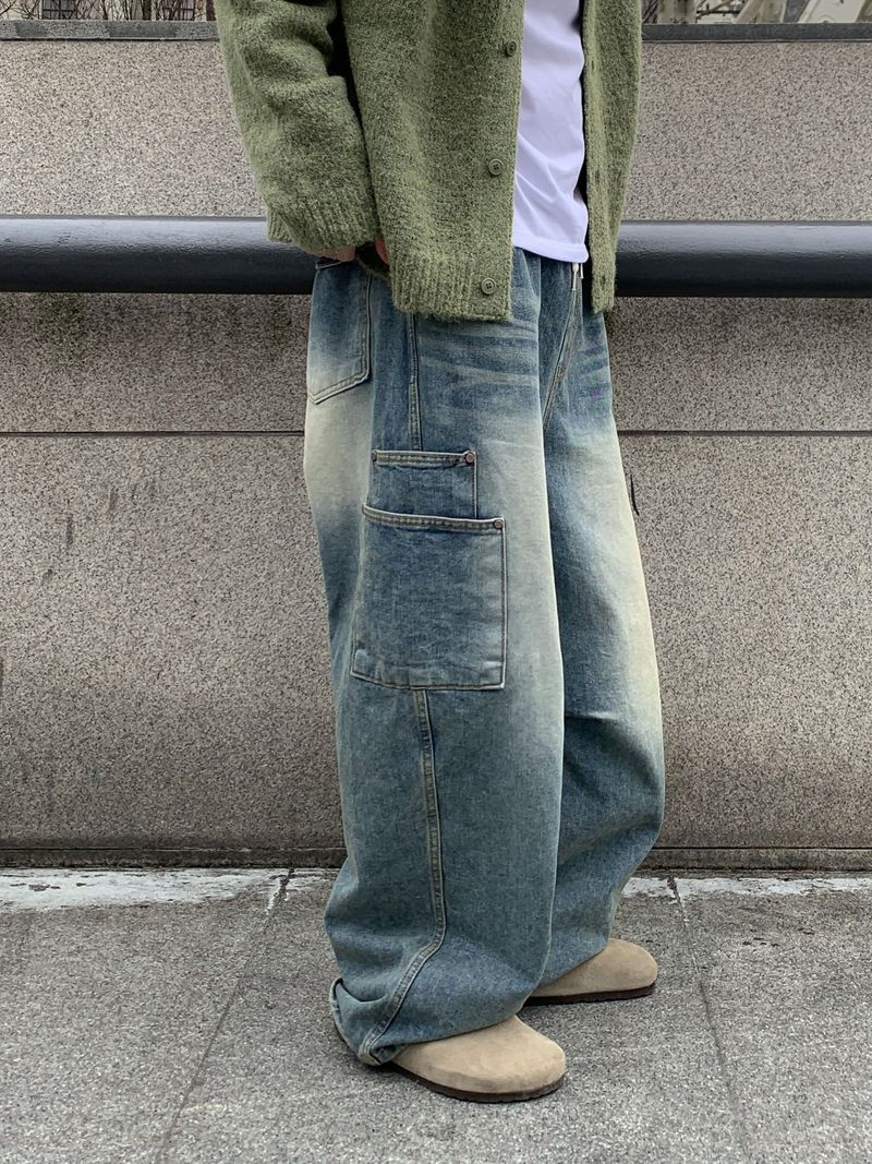 Rivet Double Cargo Brush Banding Denim