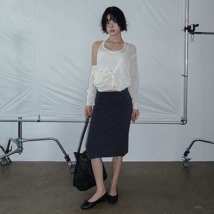 [Senpia] Fold Midi Skirt -3color