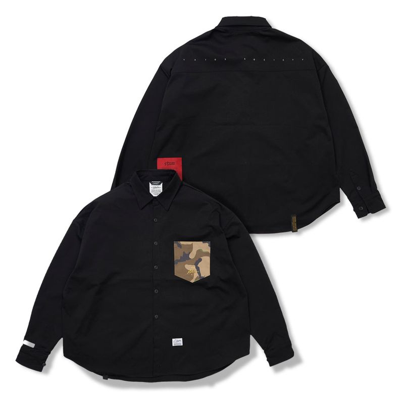 STIGMA（スティグマ）の「Twill Pocket Oversized Shirts Black（Tops）」