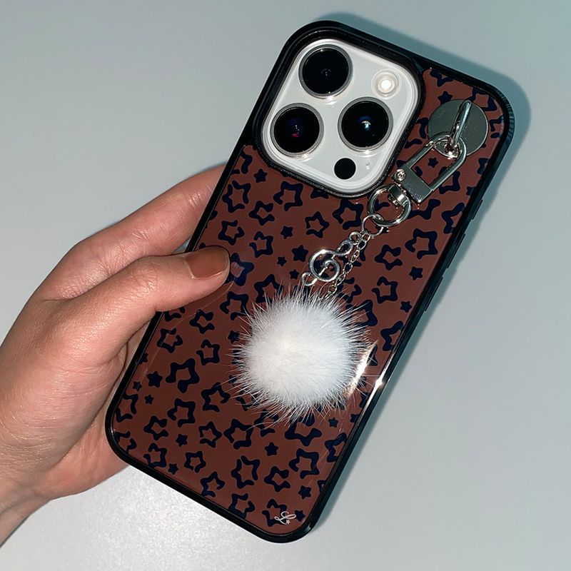 [MADE] STAR LEOPARD PHONE CASE BROWN (epoxy bumper)