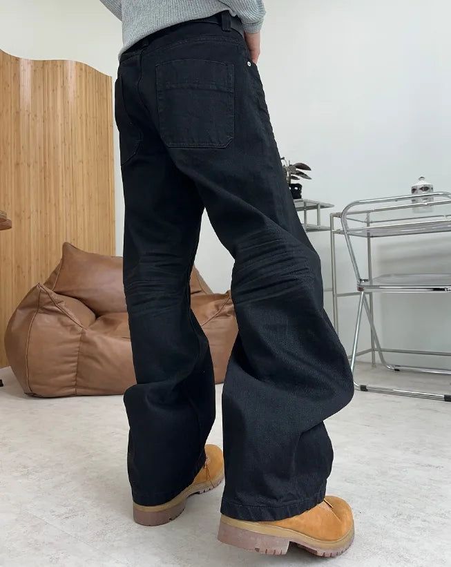 Topel Wrinkle Curved Denim Pants
