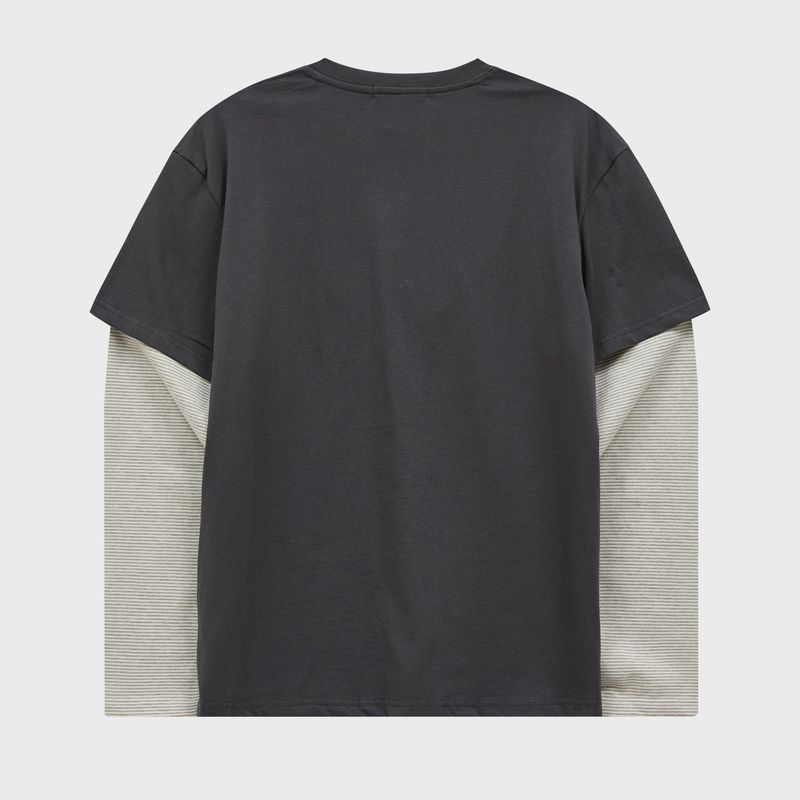 MELLOW DREAM Stripe Layerd T-shirt