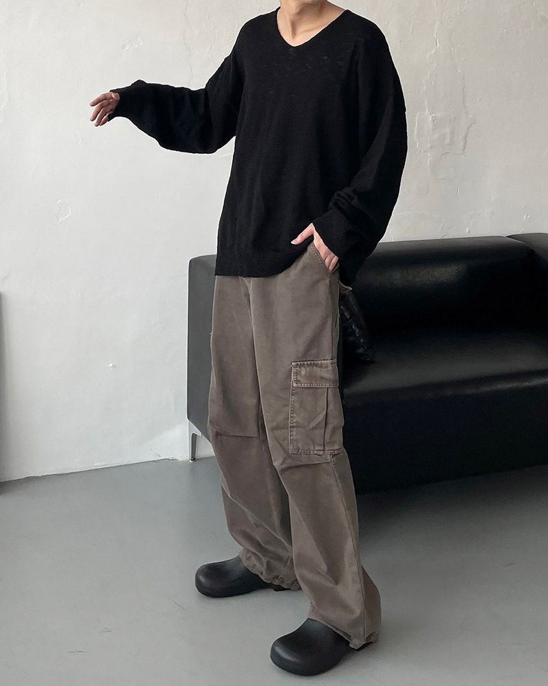 CL Ditto beads Washing cargo pants (3 colors)