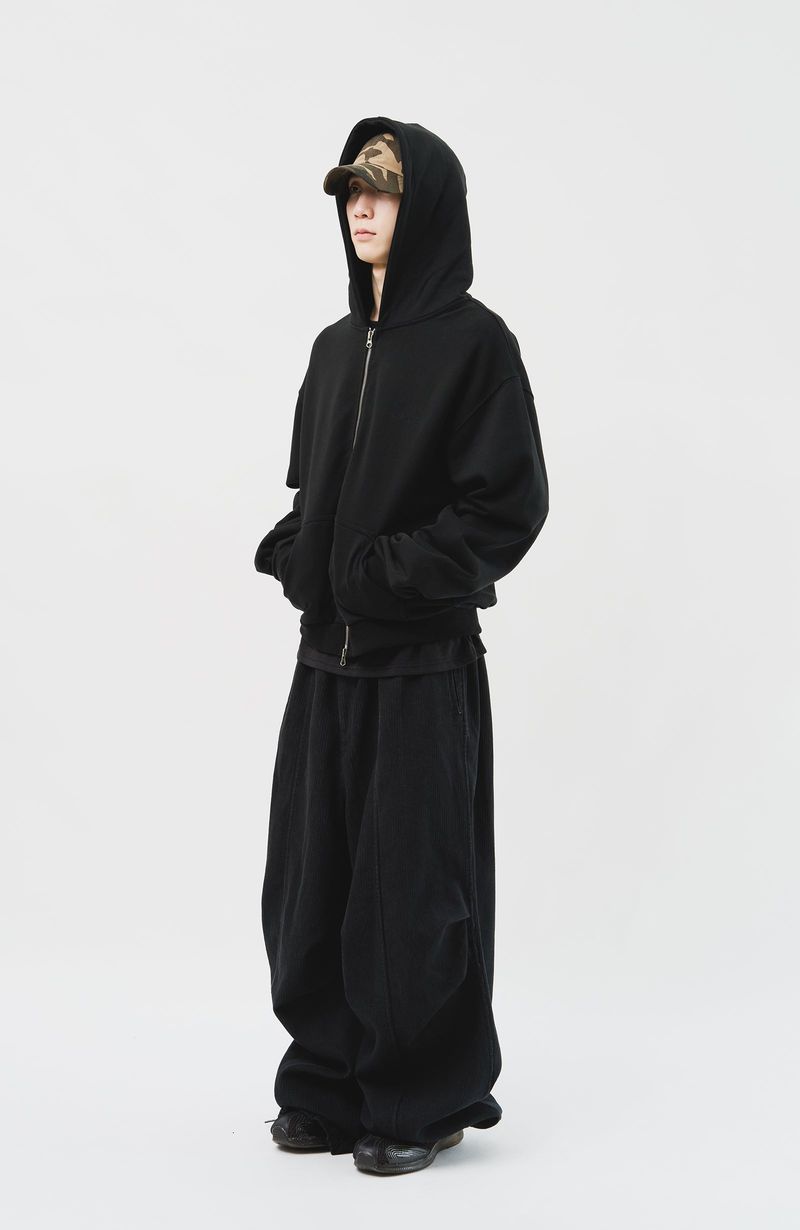 (MADE) neWave Short Zip Hoodie_Black