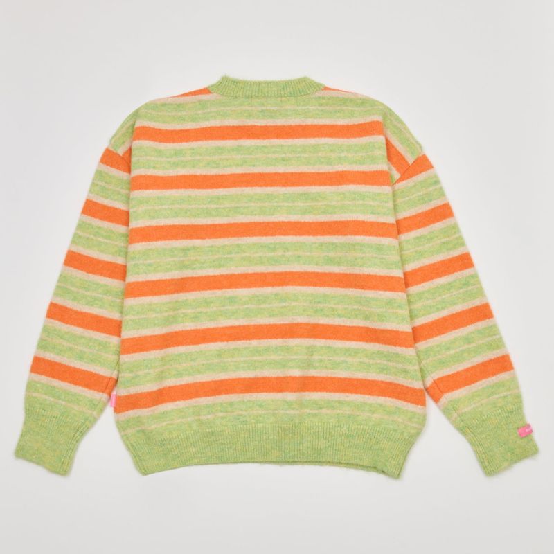 MULTI STRIPE LONG SLEEVE KNIT GREEN