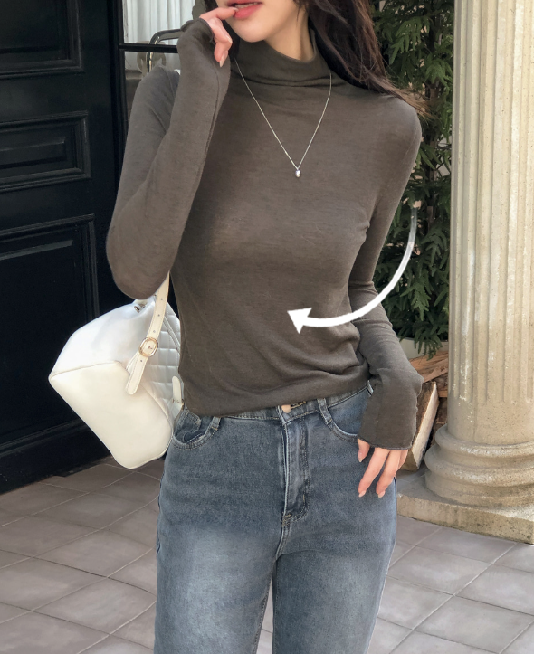 SHOPPERLAND(ショッパーランド)の「BR Layered Wave Turtle Neck T-shirt (7color)(Tops)」