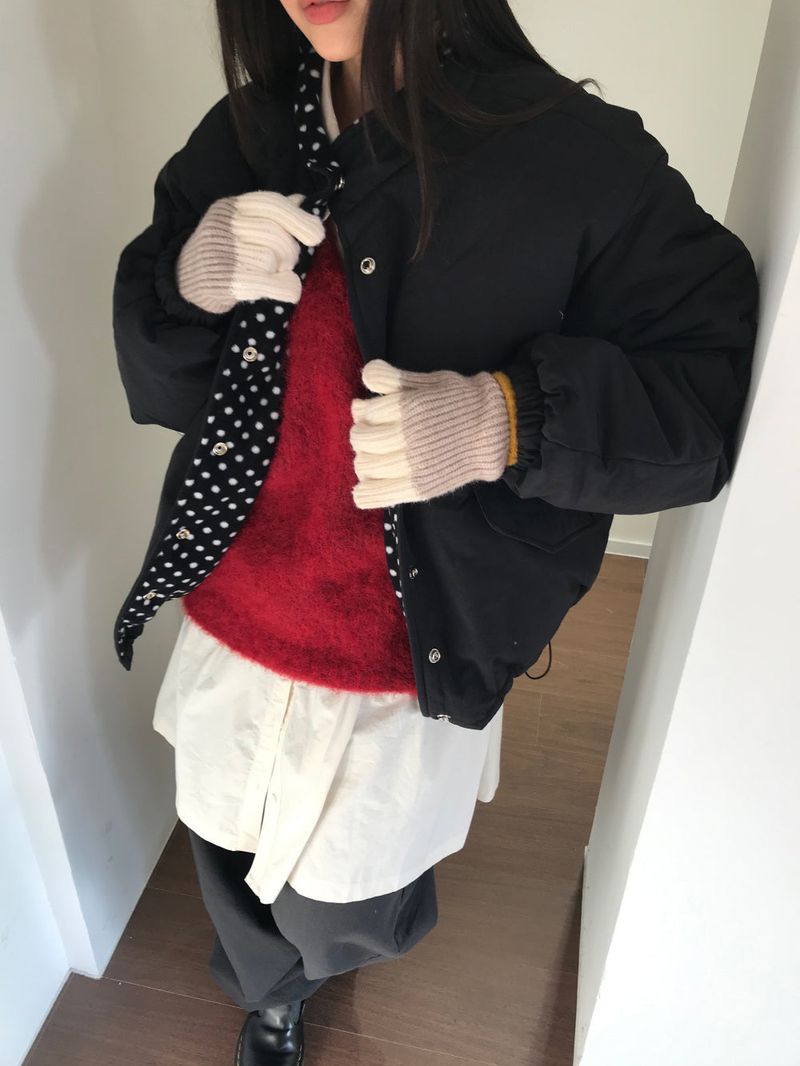 Coco Dot Padded Field Jacket (2color)
