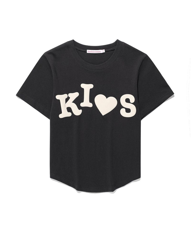 Kims Fresh Cotton Market(キムス フレッシュ コットン マーケット)の「バンピーキスロゴT Charcoal(トップス)」