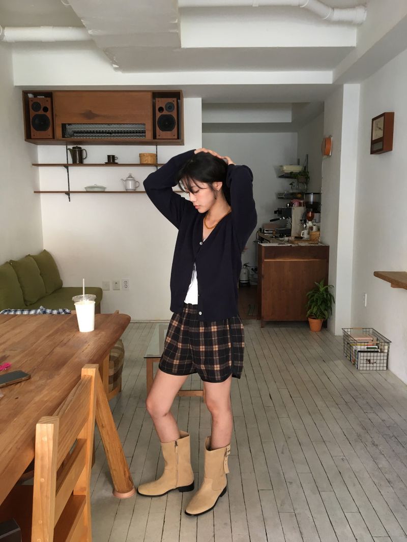 Square toe buckle boots (3color)