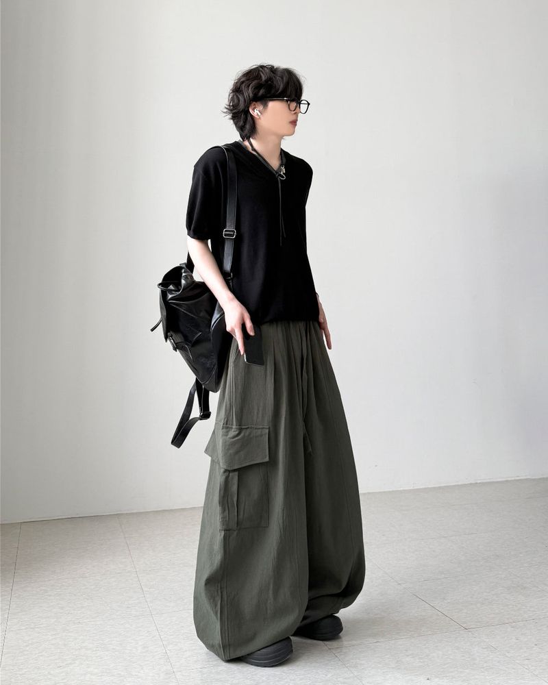 Linen Balloon Cargo Pants