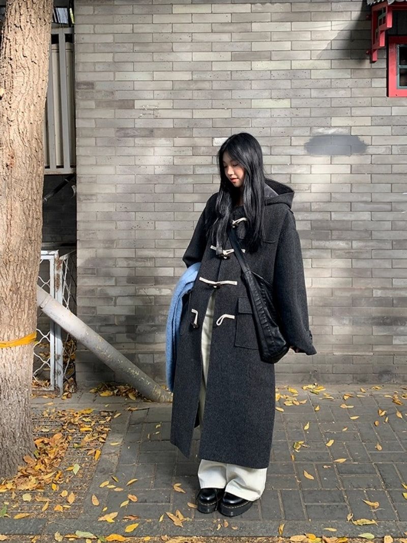 dereborujo（ドレボルゾー）の「wool charcoal quilting toggle hooded long coat（Jackets/Outerwear）」