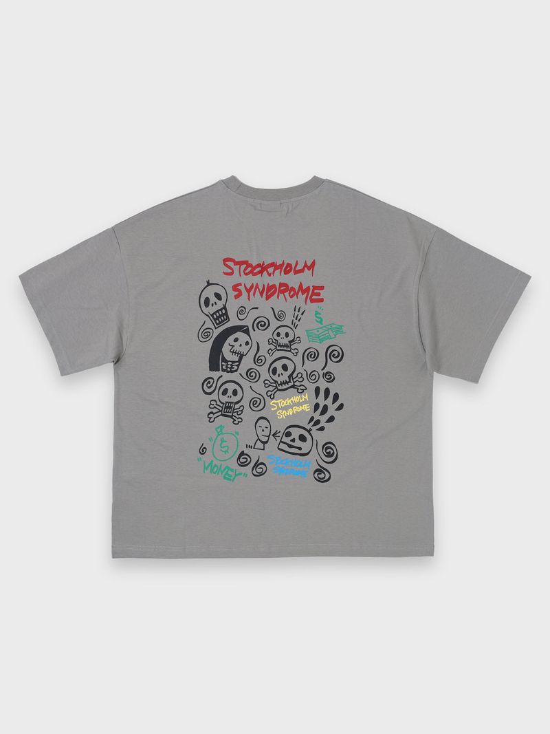 stockholm syndrome（ストックホルムシンドローム）の「ドゥードゥルスカルTシャツ - グレー（トップス）」