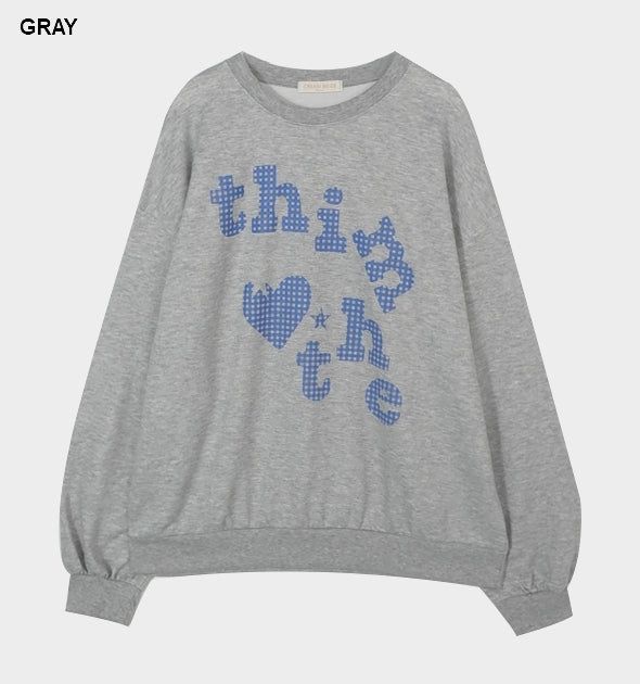 Checker Heart Overfit Sweatshirt