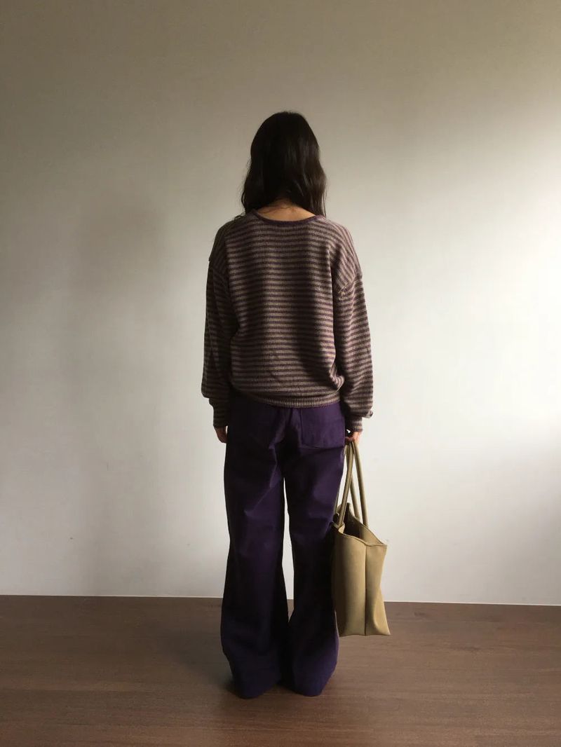 Cebu striped V-neck knit (2color)