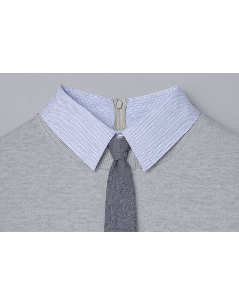 Claire Tie Layered Sweatshirt Dress Grey