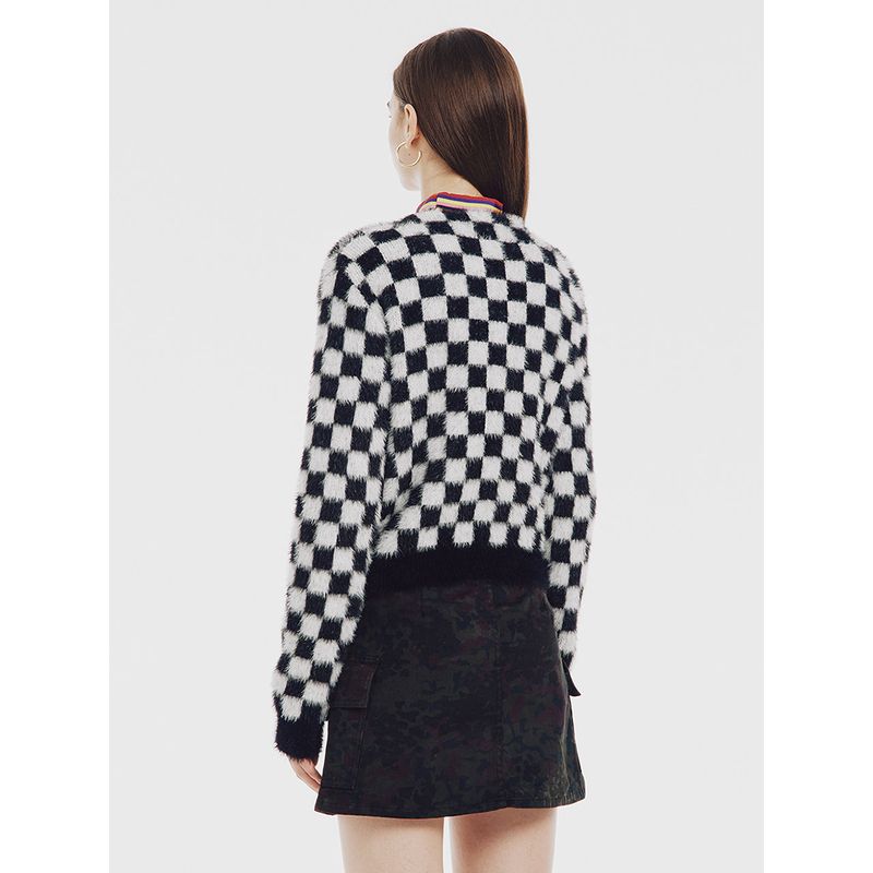 Black Checkers Cardigan
