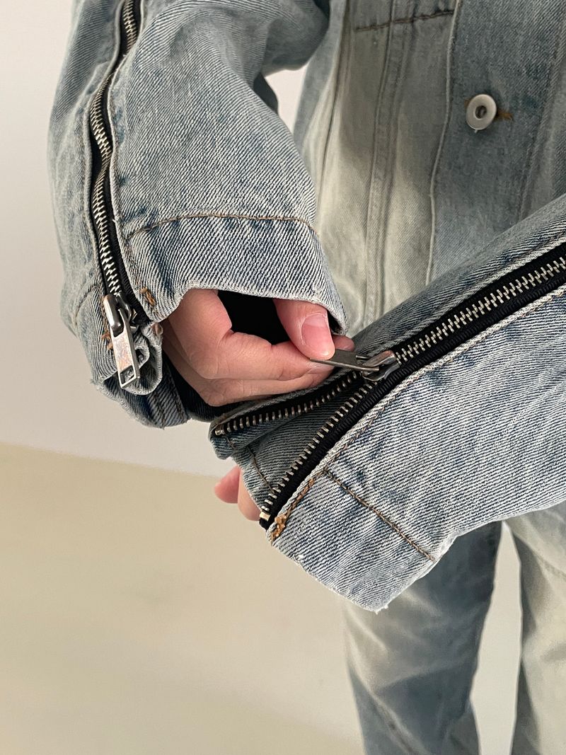Zipper denim jacket 