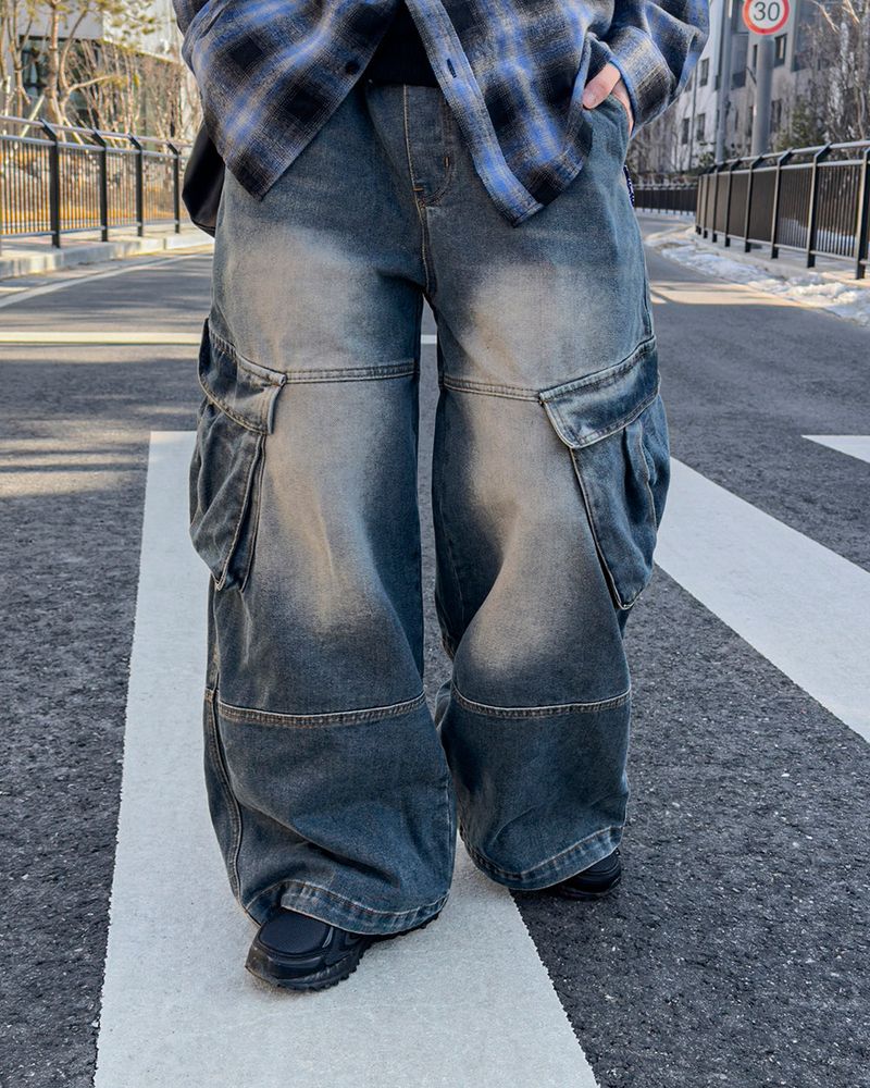 Mader Cut Cargo Denim Pants