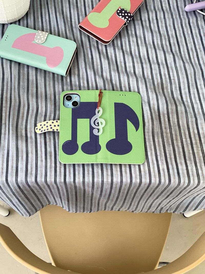 [walletcase] greenmusicnote