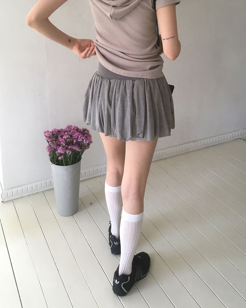 Kti Pumpkin Terry Mini Pants Skirt