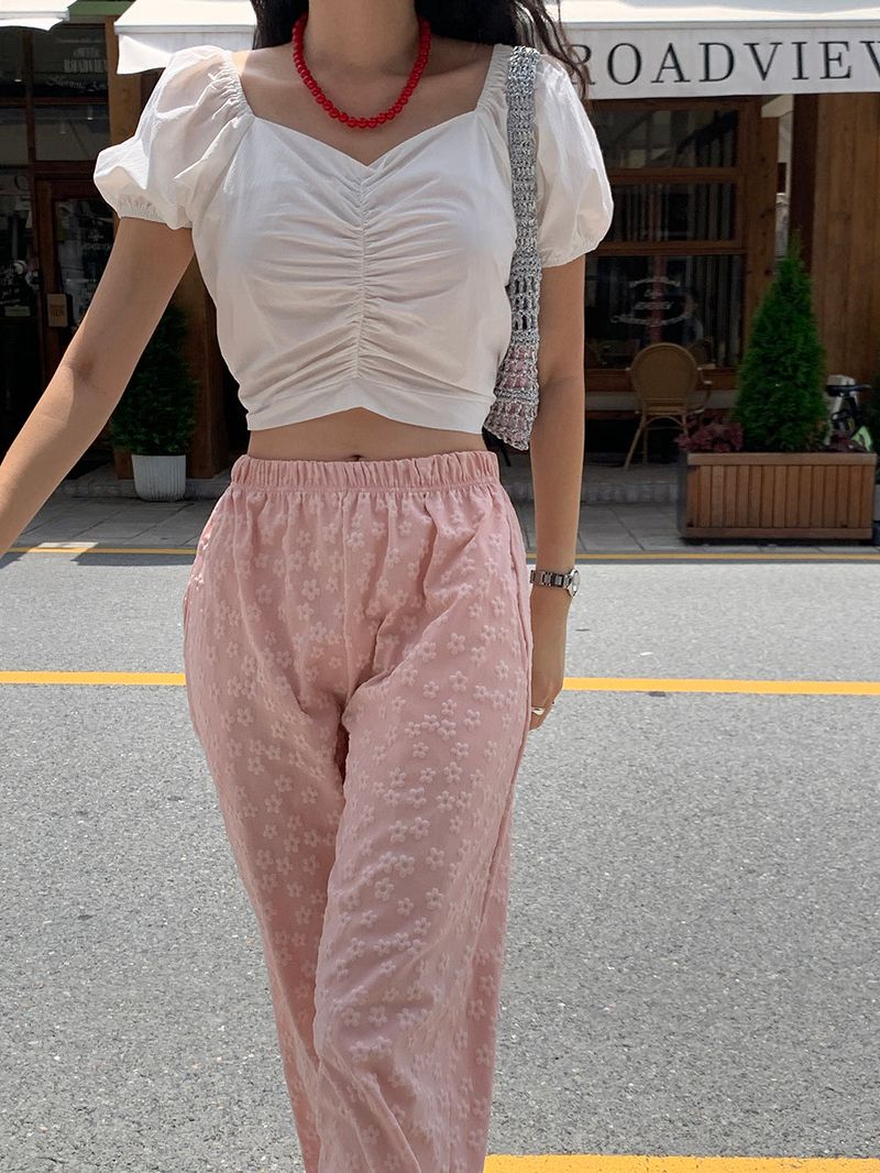 [MADE] PESTO FLOWER WIDE PANTS