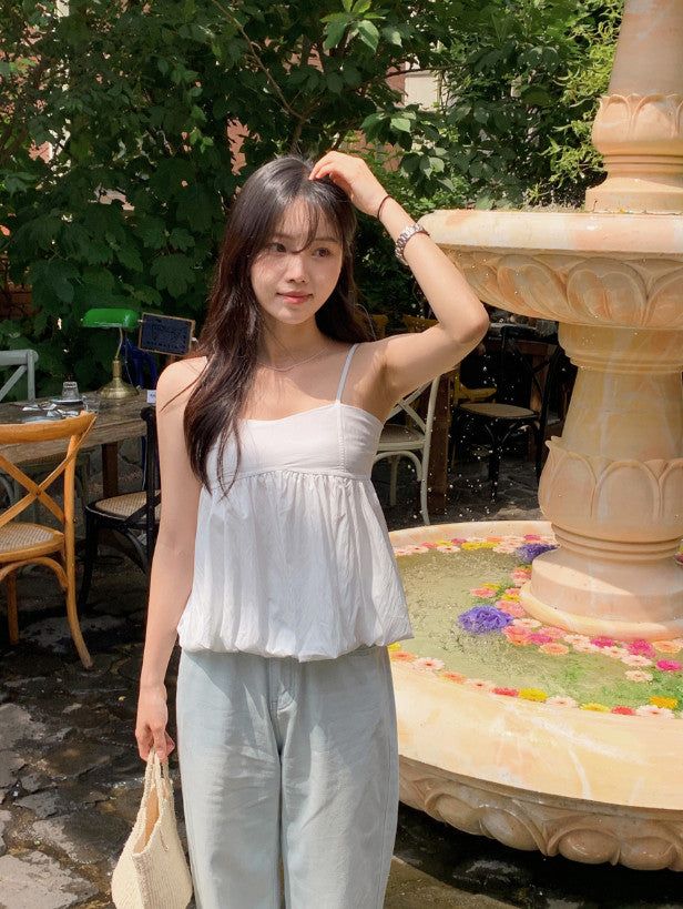 Lovely Pumpkin Sleeveless Blouse (4color) 