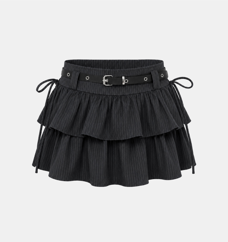 Elvia Belted Frill Mini Skirt