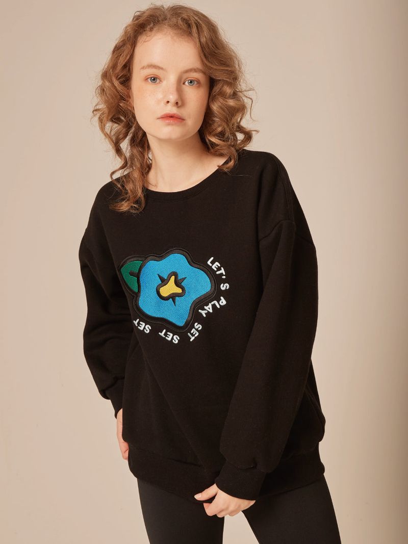 BIG FLOWER NAPPING SWEAT SHIRT