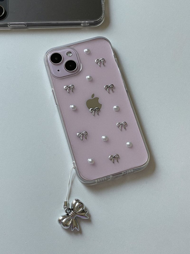 [MADE] SILVER MINI RIBBONE PHONE CASE 